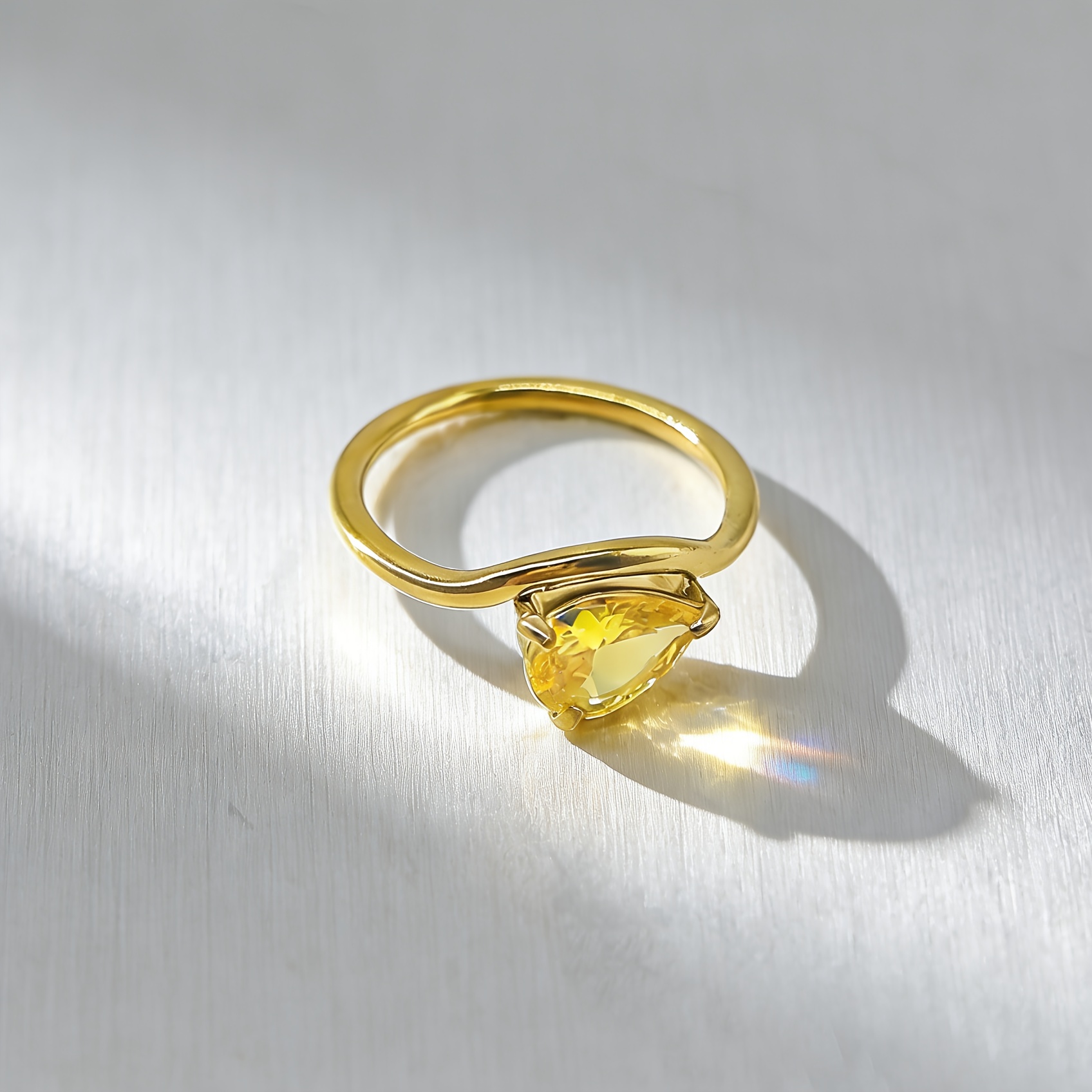 Women's Colorful Teardrop Ring, Exquisite December Birthday Gift